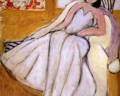 有白色裘皮外套的少女 - 亨利·马蒂斯